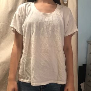 Topshop slightly distressed white tee
